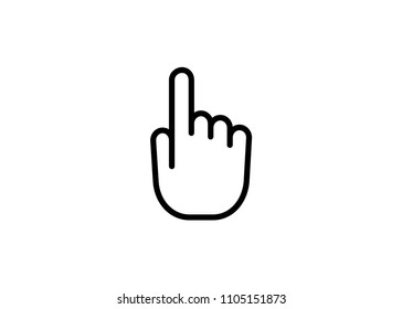 Hand Cursor Icon Outline Vector