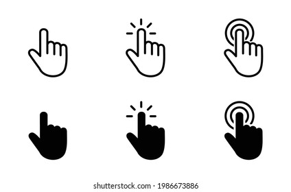 Hand Cursor icon set, Click icon vector