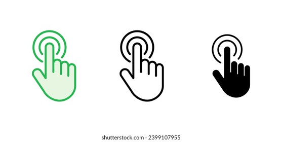 Hand cursor icon set. click icon vector. hand click. pointer