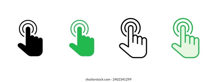 Hand cursor icon set. click icon vector. hand click. pointer