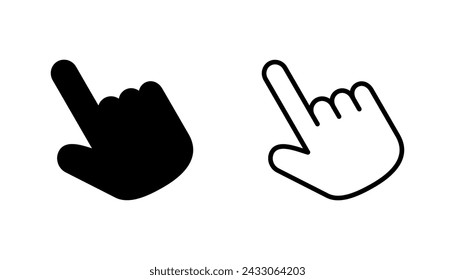 Conjunto de iconos de cursor de mano. haga clic en vector de icono. haga clic con la mano. puntero