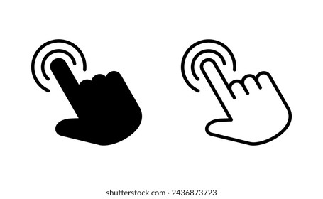Hand cursor icon set. click icon vector. hand click. pointer
