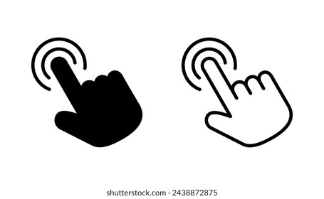 Hand cursor icon set. click icon vector. hand click. pointer