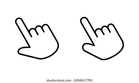 Hand cursor icon set. click icon vector. hand click. pointer