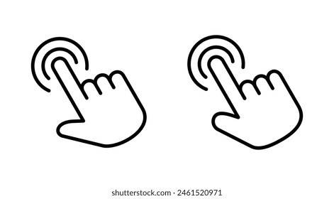 Hand cursor icon set. click icon vector. hand click. pointer