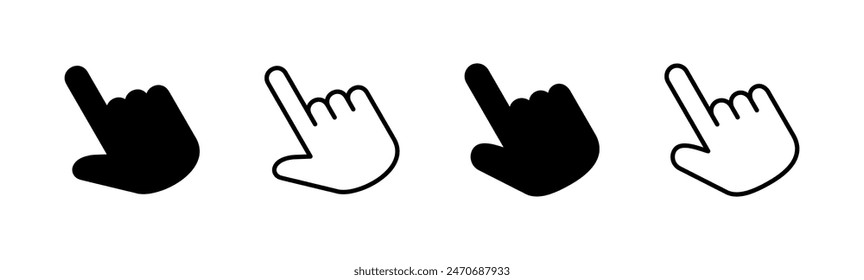 Hand cursor icon set. click icon vector. hand click. pointer