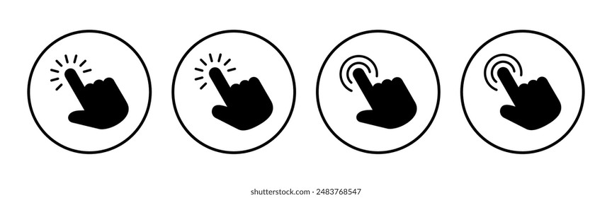 Hand cursor icon set. click icon vector. hand click. pointer