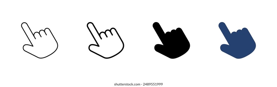 Hand cursor icon set. click icon vector. hand click. pointer