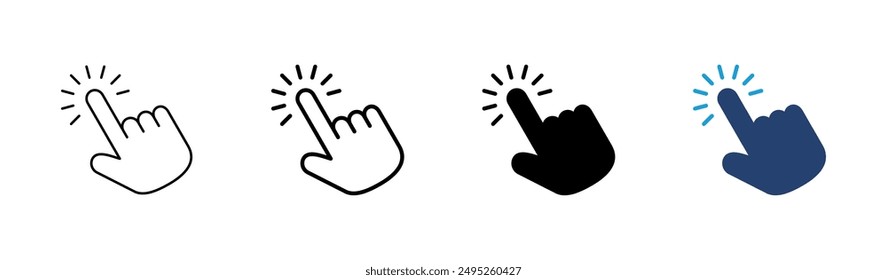 Handcursor-Symbolsatz. Klicken-Symbol Vektorgrafik. Hand-Klicken. Zeiger
