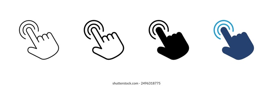 Hand cursor icon set. click icon vector. hand click. pointer