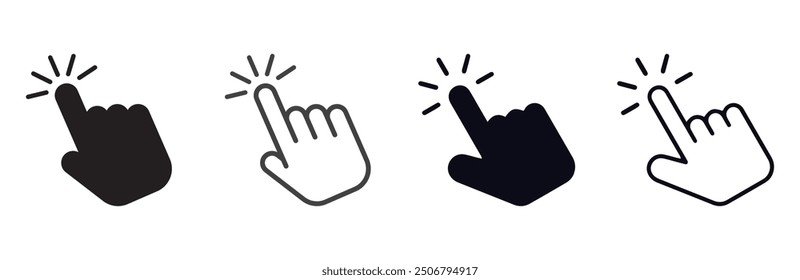 Hand cursor icon set ,click icon vector