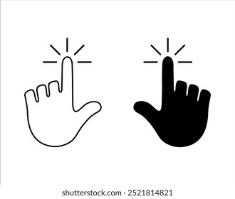 Hand cursor icon set. click icon vector. hand click. pointer. vector illustrator