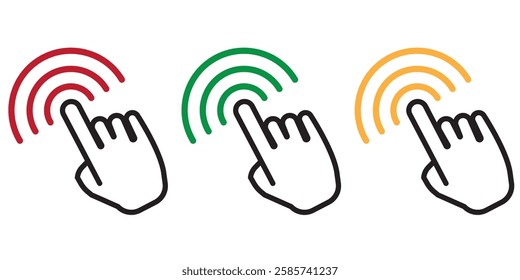 Hand cursor icon set. Click icon vector hand click. Variety  click and Mouse pointer arrow. EPS 10