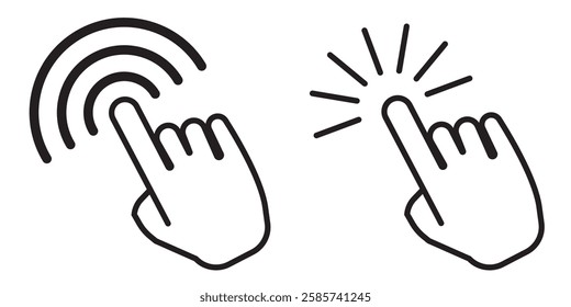 Hand cursor icon set. Click icon vector hand click. Variety  click and Mouse pointer arrow. EPS 10