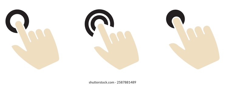 Hand cursor icon set. click icon vector. hand click. pointer, Computer mouse click cursor icons design eps 10