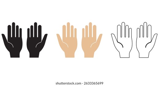 Conjunto de Ícones do Cursor da Mão - Clique, Ponteiro e Ícones de Gesto em Design Plano Moderno - Ilustração de Vetor, Conjunto de Ícones de Variações de Mão de Linha Editável eps 10