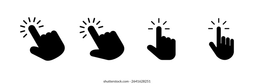 Hand cursor icon set. click icon vector. hand click. pointer