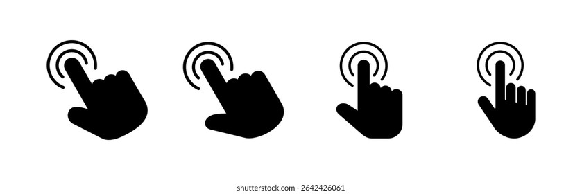 Hand cursor icon set. click icon vector. hand click. pointer