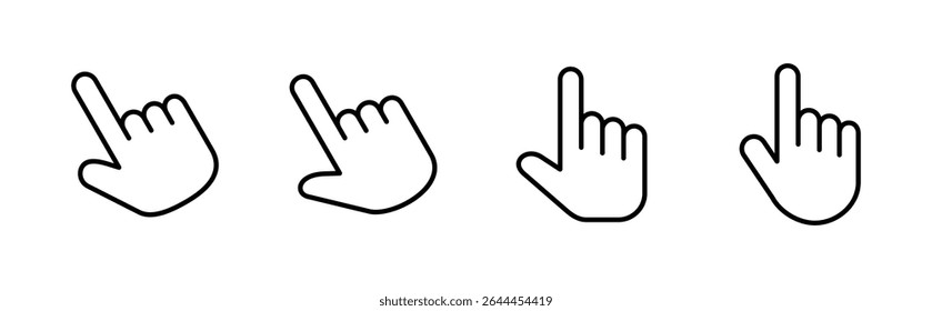 Hand cursor icon set. click icon vector. hand click. pointer