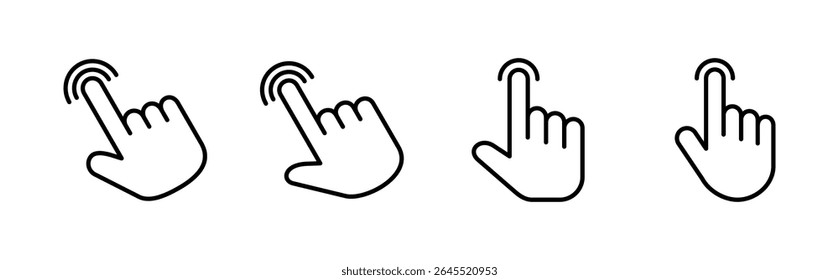 Hand cursor icon set. click icon vector. hand click. pointer