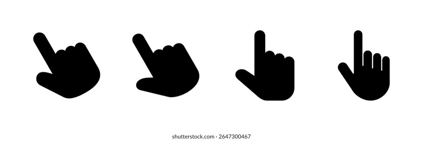 Hand cursor icon set. click icon vector. hand click. pointer