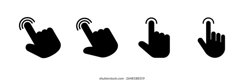Hand cursor icon set. click icon vector. hand click. pointer