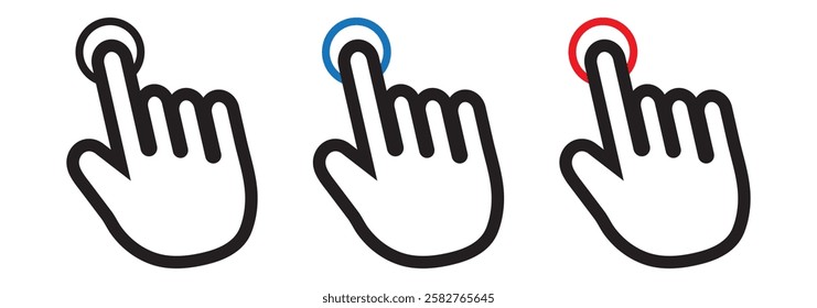 Hand cursor icon set. Computer mouse click cursor. Load symbol. Pointer cursor and loading icon. Cursors icons click set.  1176