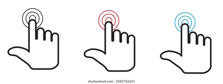 Hand cursor icon set. Computer mouse click cursor. Load symbol. Pointer cursor and loading icon. Cursors icons click set.  1176