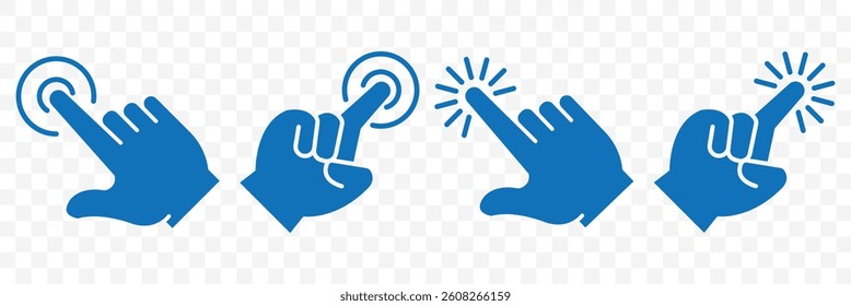 Hand cursor icon set. Computer mouse click cursor icon set. Click icon vector. hand click. 