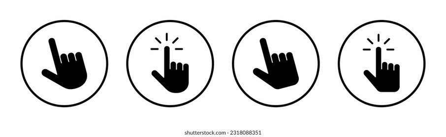 Hand cursor icon set illustration. cursor sign and symbol. hand cursor icon clik