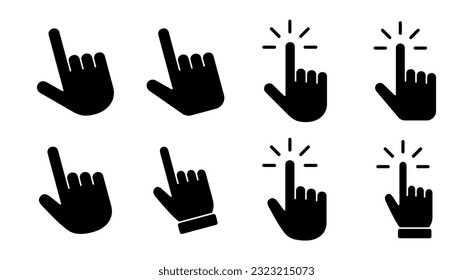 Hand cursor icon set illustration. cursor sign and symbol. hand cursor icon clik