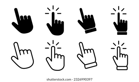 Hand cursor icon set illustration. cursor sign and symbol. hand cursor icon clik