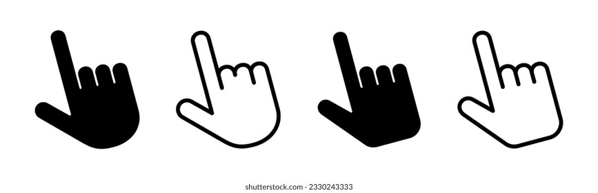 Hand cursor icon set illustration. cursor sign and symbol. hand cursor icon clik