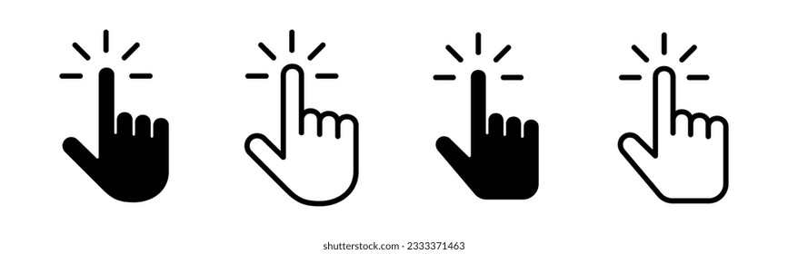 Hand cursor icon set illustration. cursor sign and symbol. hand cursor icon clik