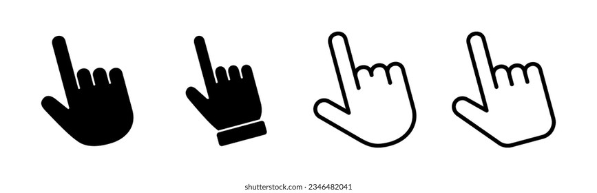 Hand cursor icon set illustration. cursor sign and symbol. hand cursor icon clik