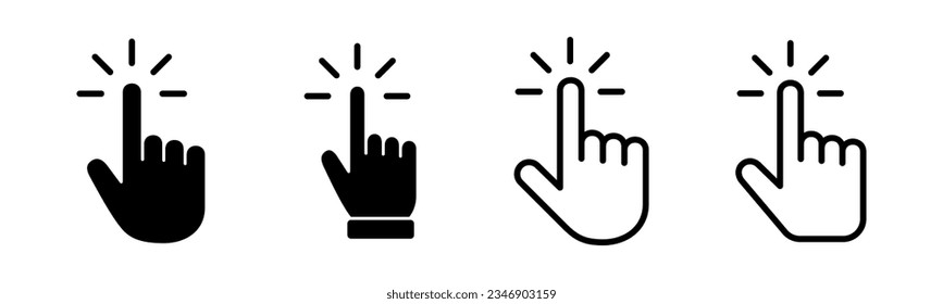 Hand cursor icon set illustration. cursor sign and symbol. hand cursor icon clik