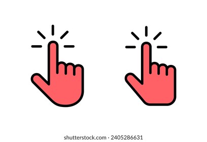 Hand cursor icon set illustration. cursor sign and symbol. hand cursor icon clik
