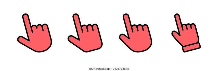 Hand cursor icon set illustration. cursor sign and symbol. hand cursor icon clik