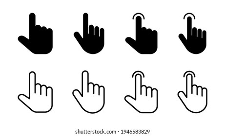 Hand cursor icon set. cursor icon vector. hand cursor icon click