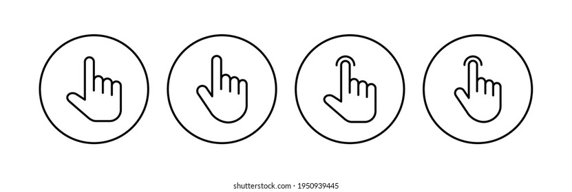 Hand cursor icon set. cursor icon vector. hand cursor icon click