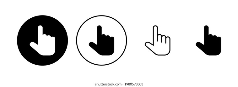 Hand cursor icon set. cursor icon vector. hand cursor icon click
