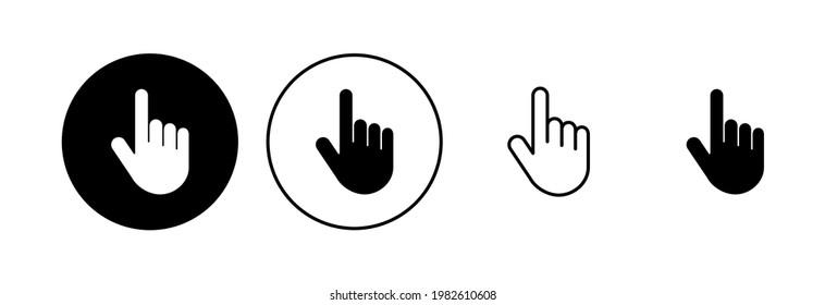 Hand cursor icon set. cursor icon vector. hand cursor icon click