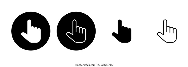 Hand cursor icon set. cursor icon vector. hand cursor icon click