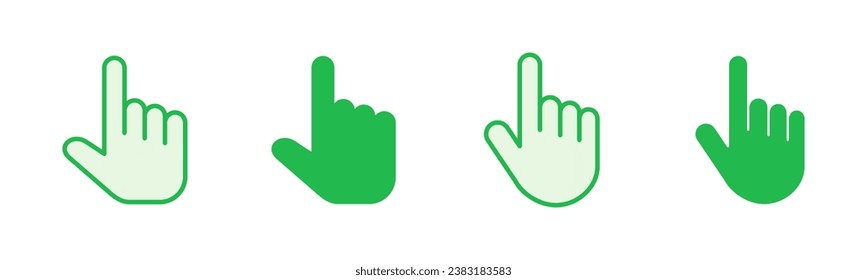 Hand cursor icon set. cursor icon vector. hand cursor icon click