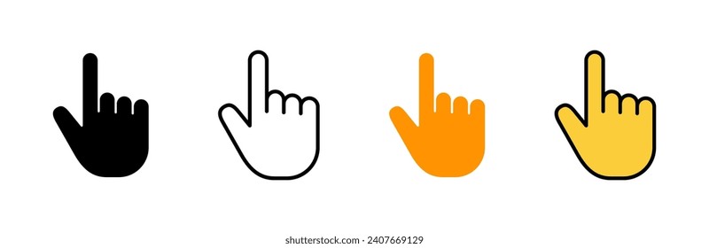 Hand cursor icon set vector. cursor sign and symbol. hand cursor icon clik