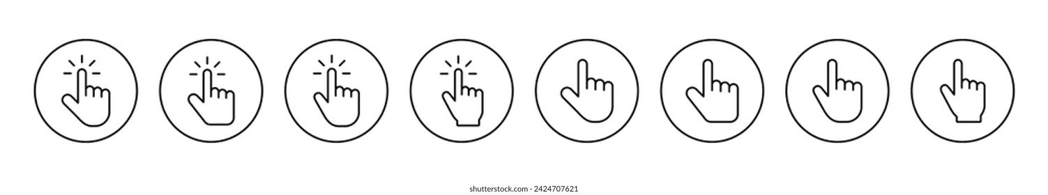 Hand cursor icon set vector. cursor sign and symbol. hand cursor icon clik