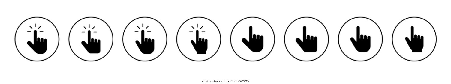 Hand cursor icon set vector. cursor sign and symbol. hand cursor icon clik