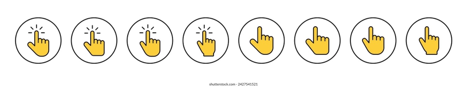 Hand cursor icon set vector. cursor sign and symbol. hand cursor icon clik