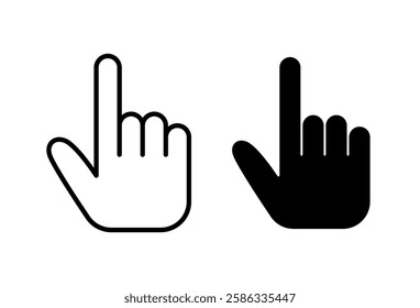 Hand Cursor Icon Set. Hand Cursor Vector Icon in line style design. Click Symbol.