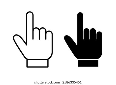 Hand Cursor Icon Set. Hand Cursor Vector Icon in line style design. Click Symbol.